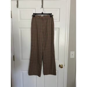 Brandy Melville John Galt Preppy Plaid Wide Leg Pants